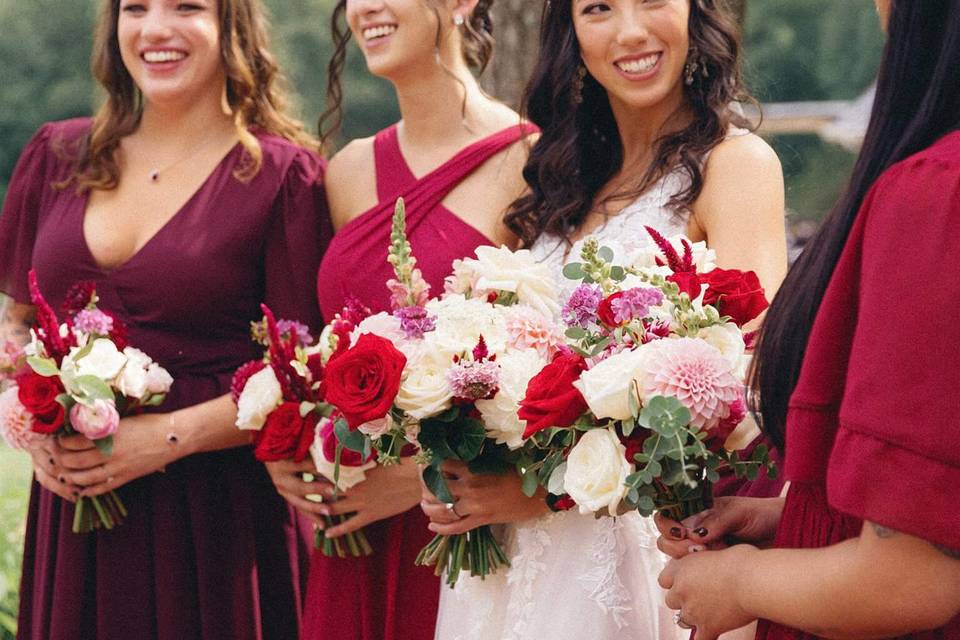 Bold red and pink bouquet
