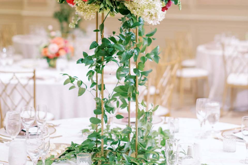 Colorful elevated centerpiece
