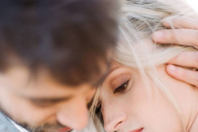 Bride and groom close up