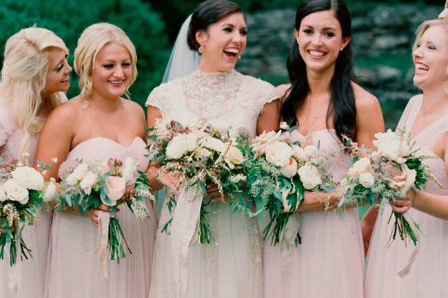 Bride and her bridesmaids happy on her Wedding Day presented by New York Wedding Videography by Belinda Video Productions