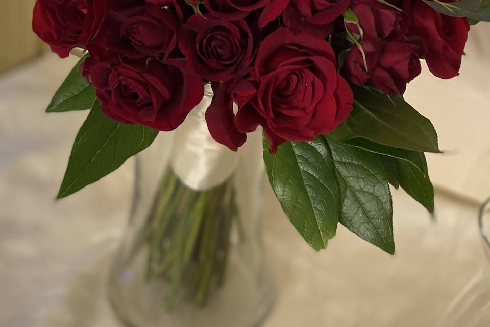 Bride's Red Roses