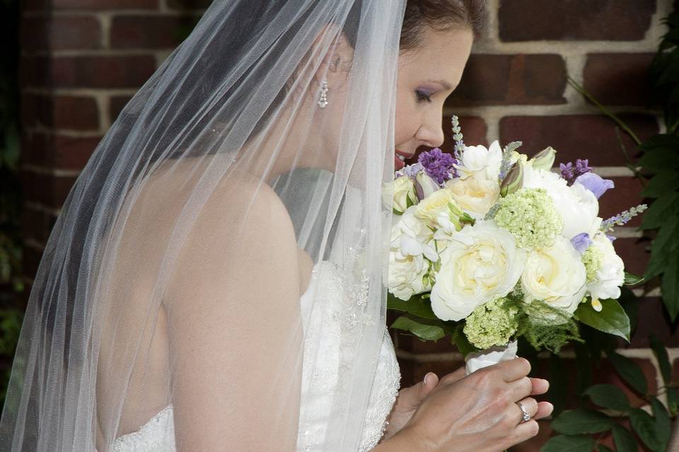 Bride and her bouquet