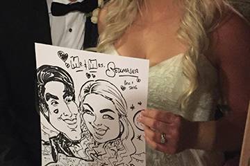 Bride and groom caricature