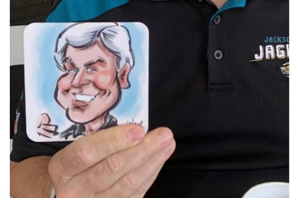 Coaster caricatures for happy