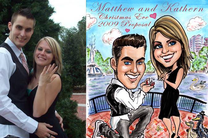 Wedding caricature proposal