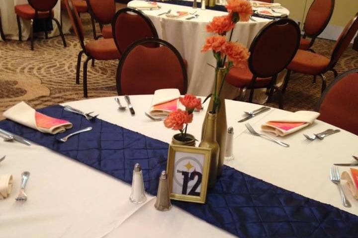 Table set up with centerpiece