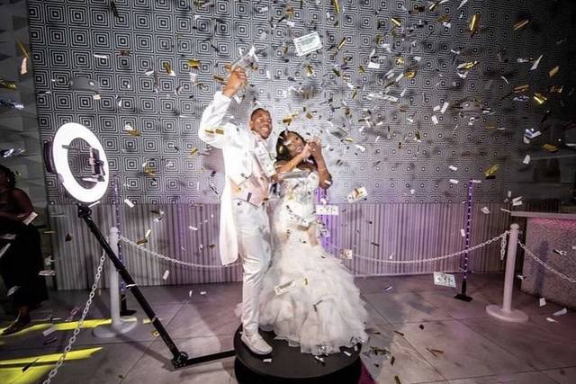 Happy couple celebrating