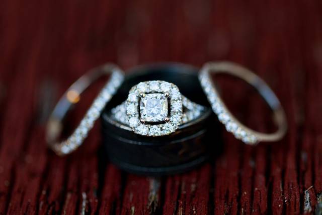Closeup of wedding rings