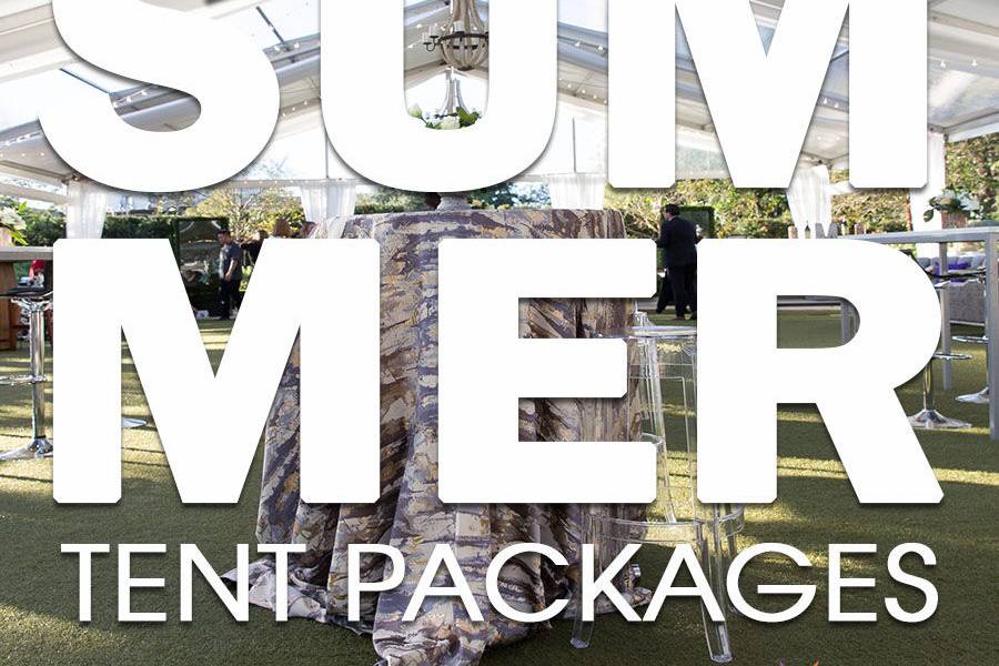 2018 Summer Tent Packages are here! Starting at $450 - For events 5/1/18 - 9/30/18