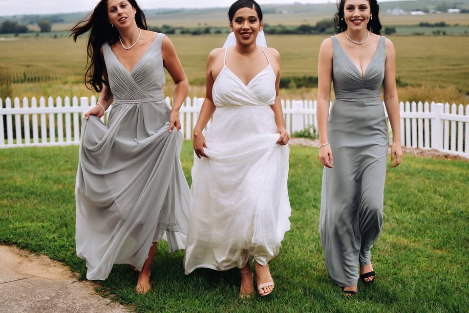 Wedding party gowns