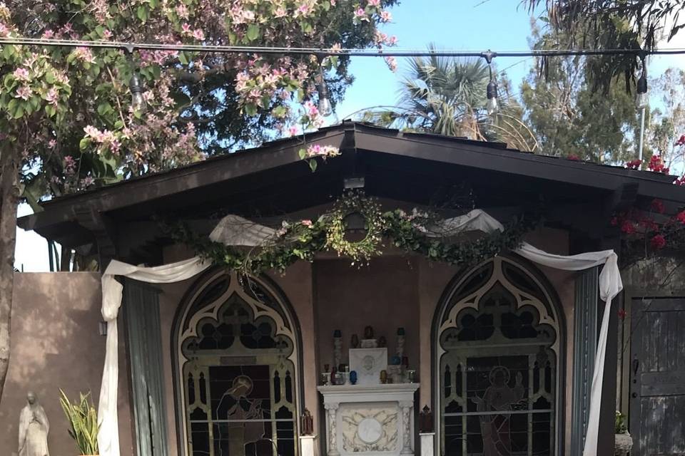 Garden inspired ceremony in our Chapel