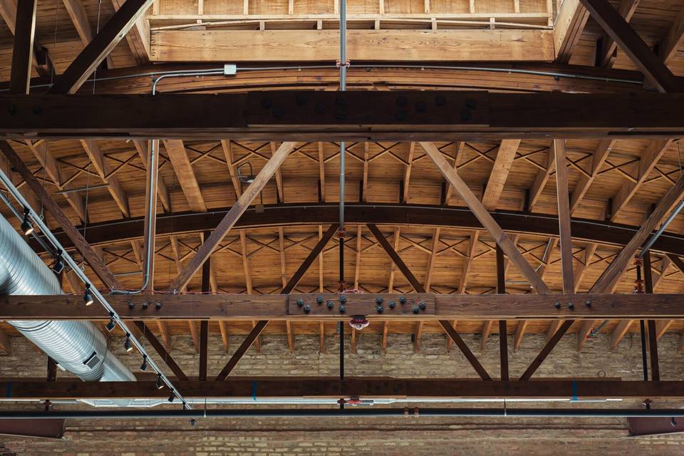 Lofty rustic ceiling beams