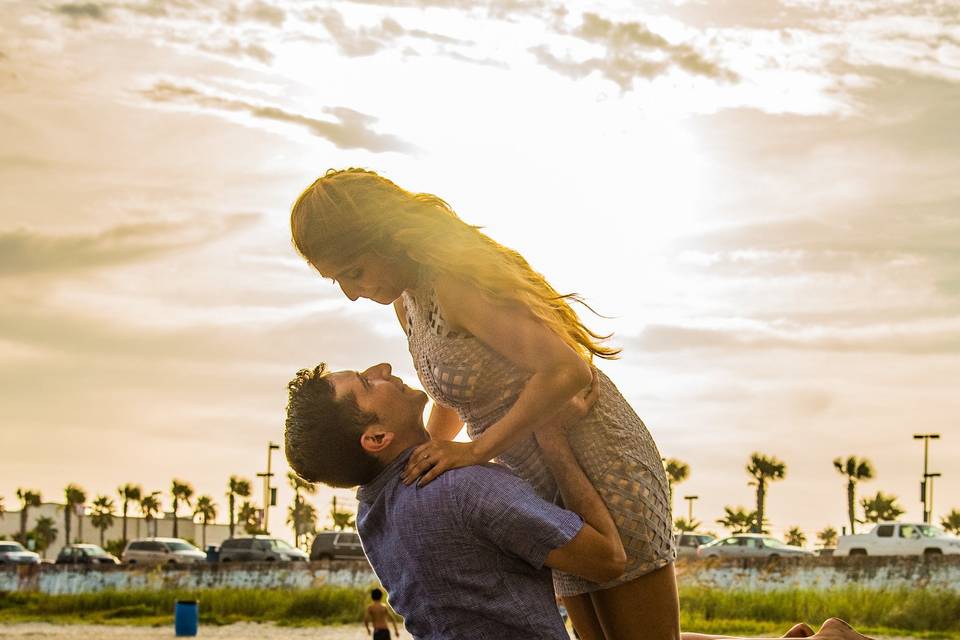 Galveston Beach engagement shoot