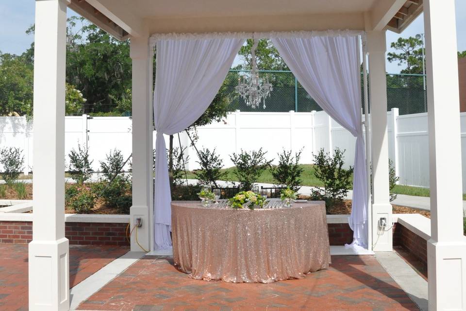 Gazebo and Large Courtyard perfect for outdoor ceremonies or outdoor cocktail hour.