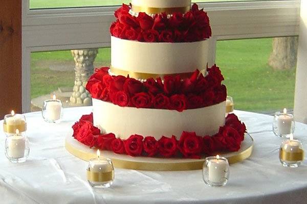 3-layered wedding cake