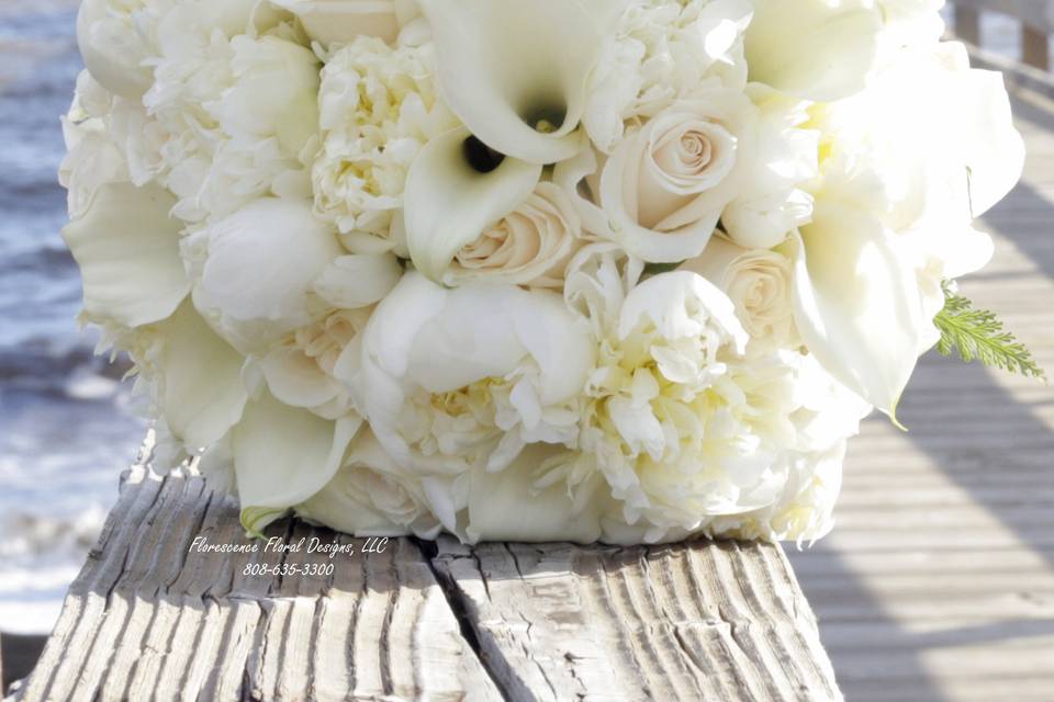 Plain white bouquet