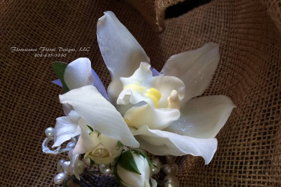 Fresh Water Pear Wrist Corsage