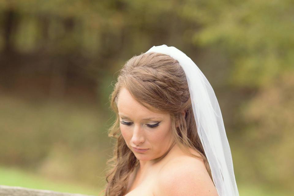 Bride in her veil