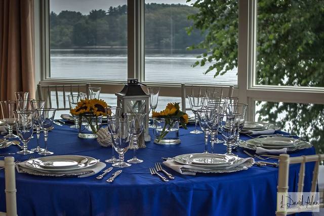 Table setup with centerpiece