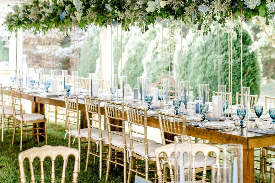 Tented reception in garden