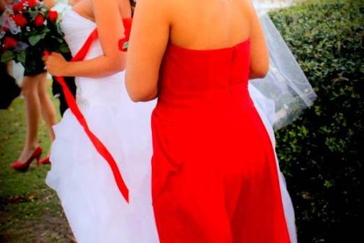 Bride with bridesmaids