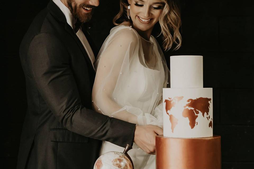 Copper wedding cake