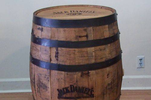 Whiskey Barrels used for cocktail tables