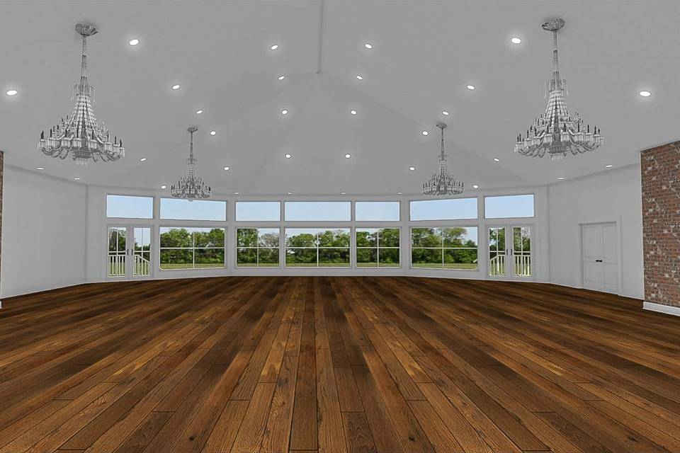 The reception space rendering