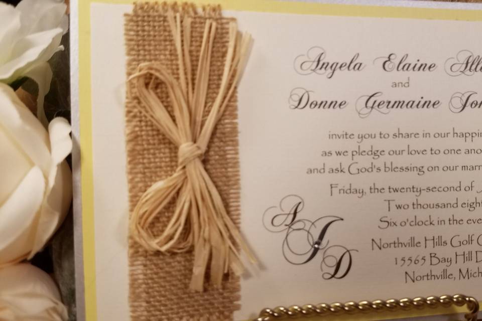 Torn-edge burlap and raffia bow