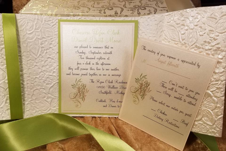Thi is the inside of the petite floral invittion.