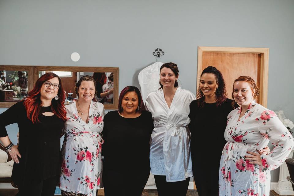 Bridal party and beauty team
