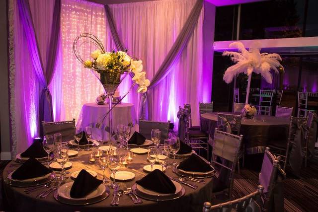 Table set-up with centerpiece
