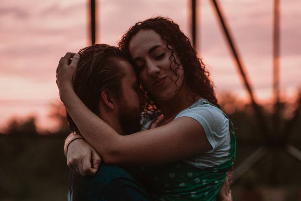 A couple's embrace