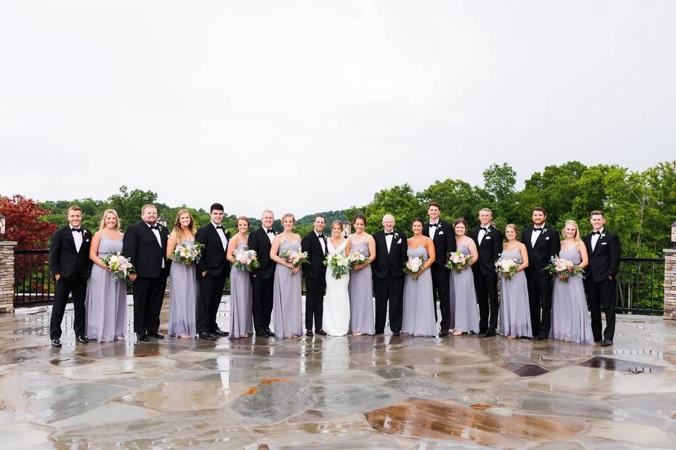 Patio area and wedding party