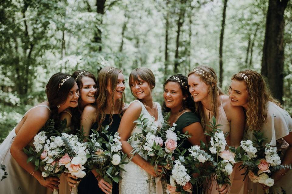 Whimsical bridal party