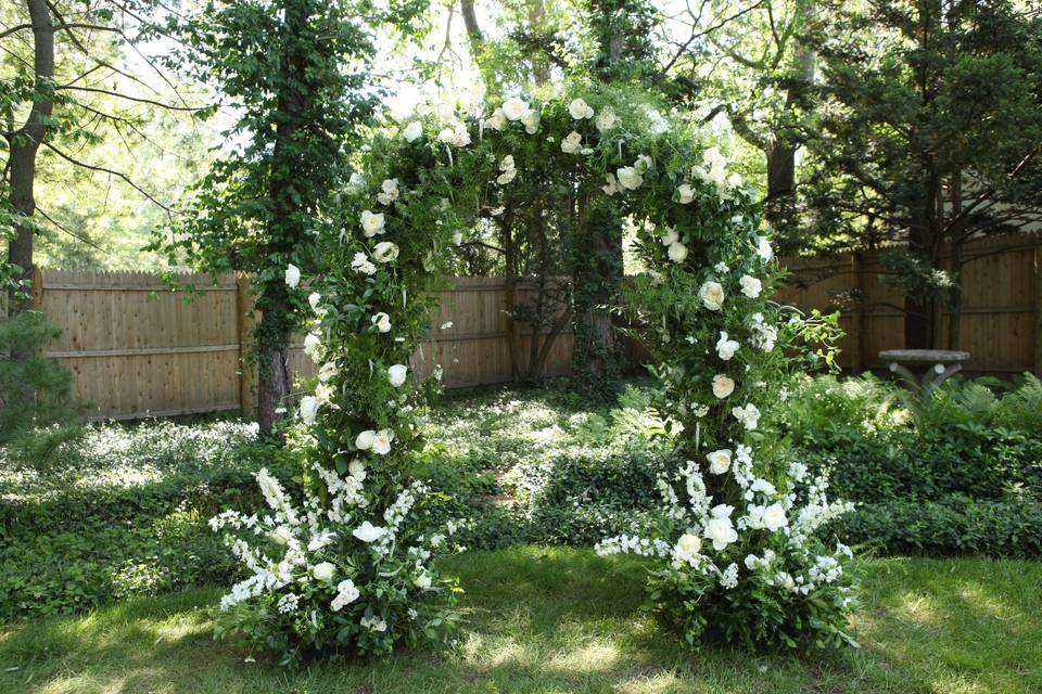 Floral archway for a ceremony