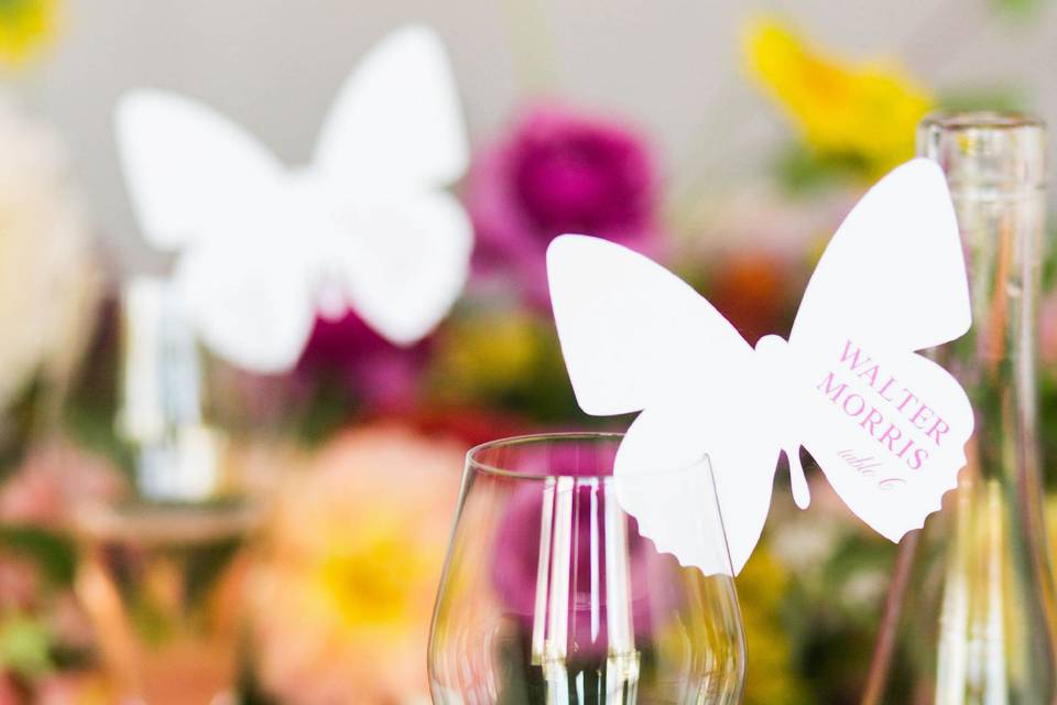 Butterfly drink place cards