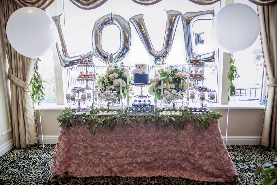 Cristin Kelly Design & Events - Bridal Shower Dessert Table - Molly Pitcher Inn, Red Bank NJ