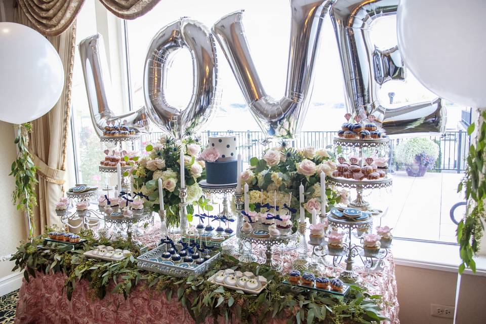 Cristin Kelly Design & Events - Bridal Shower Dessert Table - Molly Pitcher Inn, Red Bank NJ