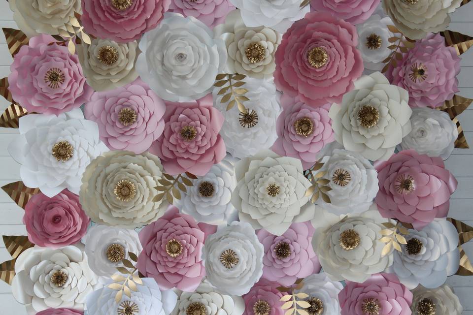 Cristin Kelly Design & Events .. Paper Flower Walls .. size & custom colors available for rent