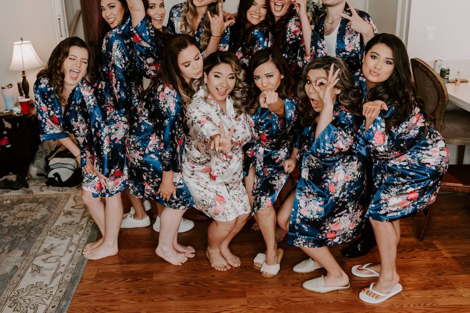 Energetic bridal party