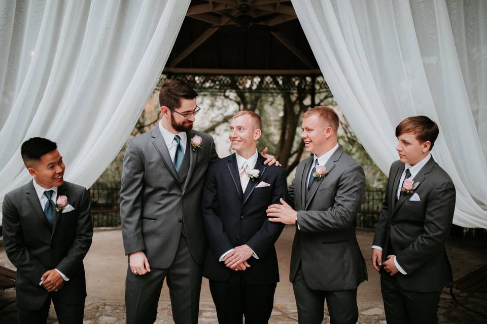 Boys Prepping for the Ceremony