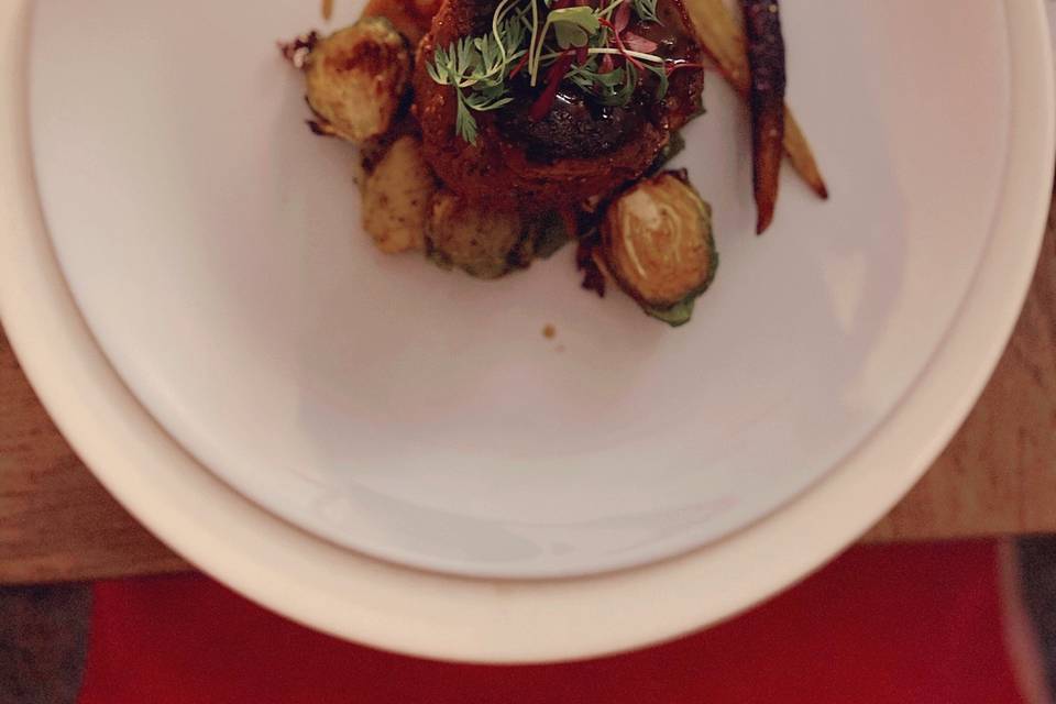 Bison tenderloin with gnocchi