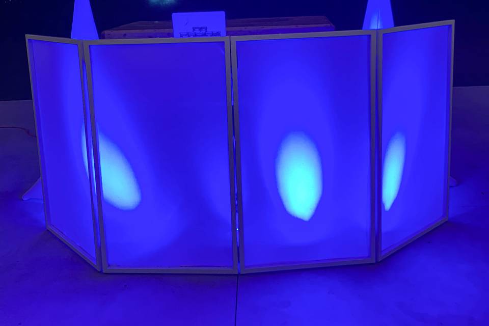 Blue lights DJ booth