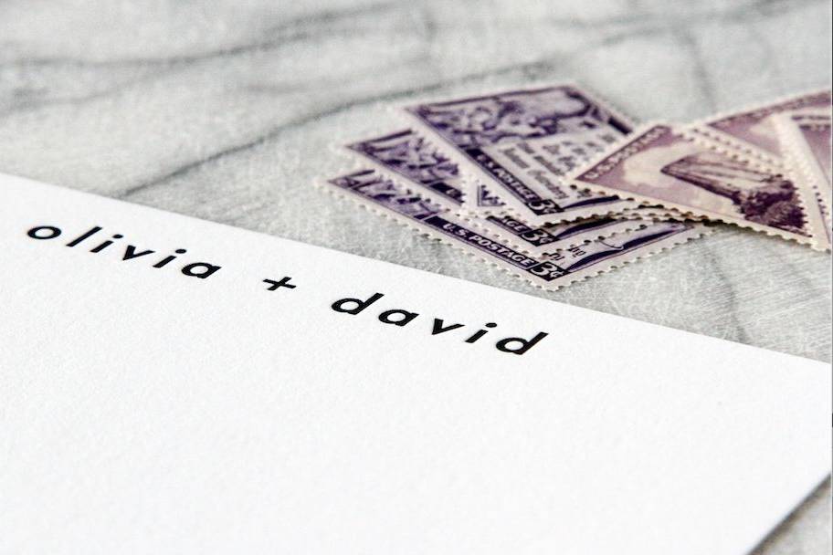 Custom letterpress printed notecards.