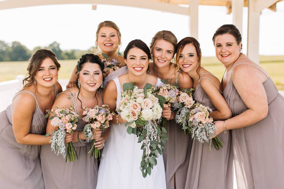 Bridesmaids at The White Barn in Prospect PA