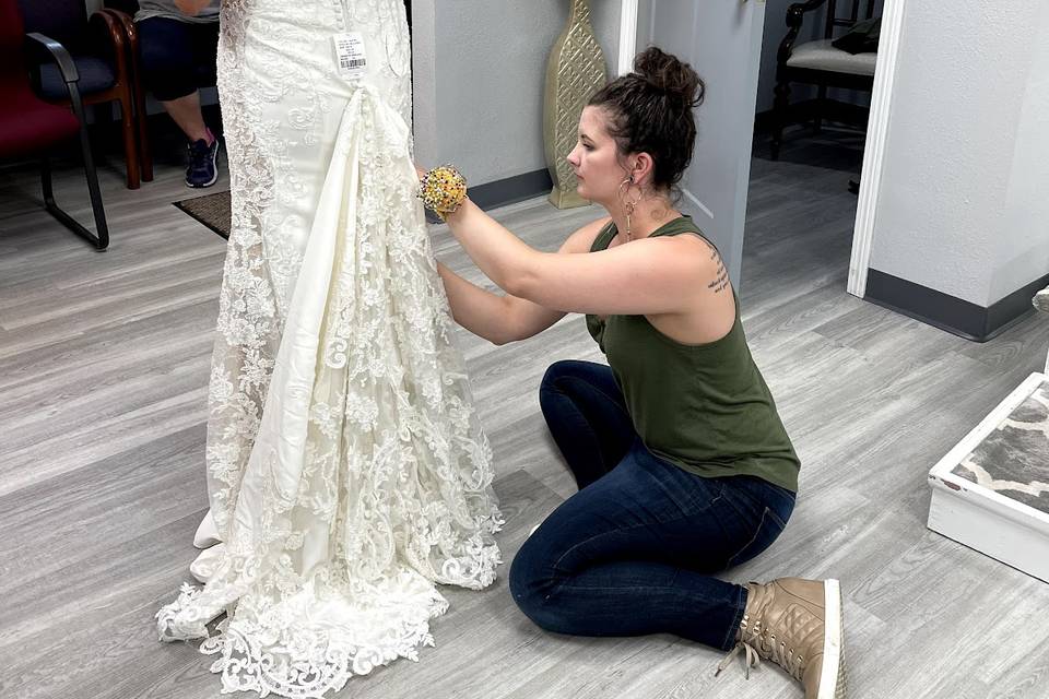 Wedding gown fitting
