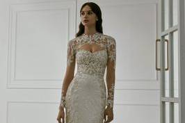 Illusion lace gown