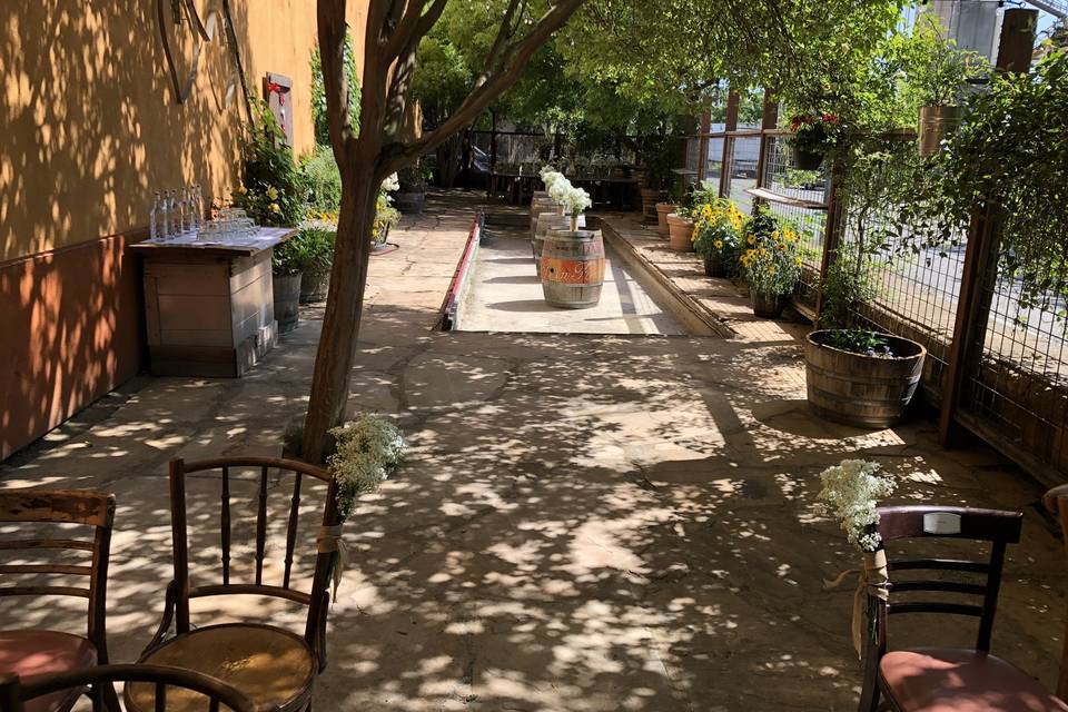 Patio with Bocce Ball Court
