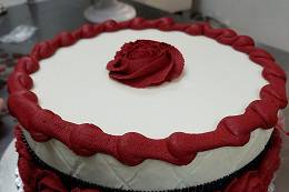 Red and white icing